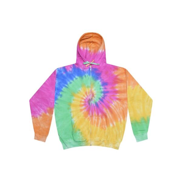 Unisex Tie-Dyed Full-Zip Hooded Sweatshirt Thumbnail