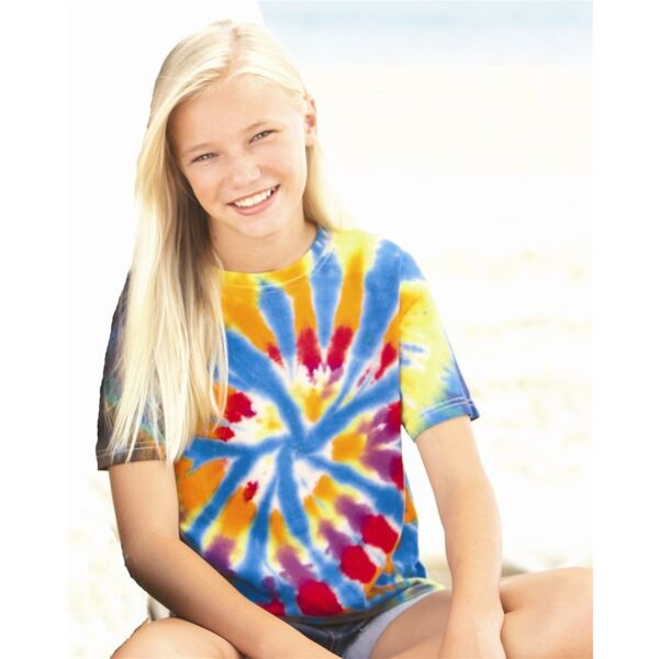 Youth Rainbow Cut-Spiral Tie-Dyed T-Shirt Thumbnail