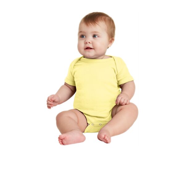 Infant Short Sleeve Baby Rib Bodysuit Thumbnail