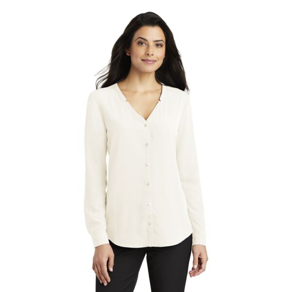 Ladies Long Sleeve Button Front Blouse Thumbnail